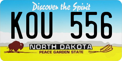ND license plate KOU556