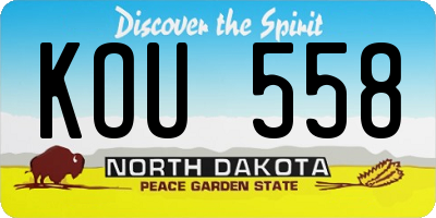 ND license plate KOU558