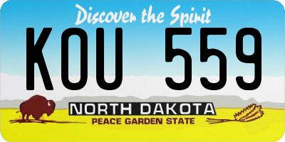 ND license plate KOU559