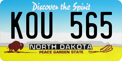 ND license plate KOU565