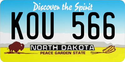 ND license plate KOU566