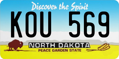 ND license plate KOU569