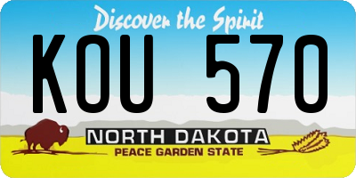 ND license plate KOU570