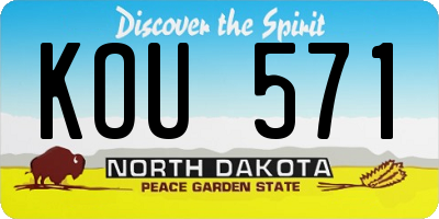 ND license plate KOU571