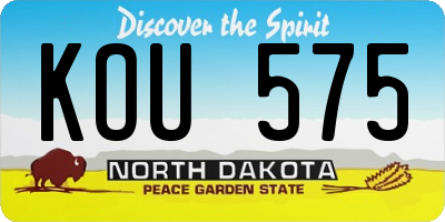 ND license plate KOU575
