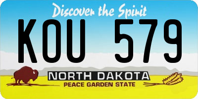 ND license plate KOU579