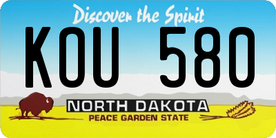 ND license plate KOU580