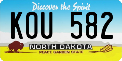 ND license plate KOU582