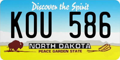 ND license plate KOU586