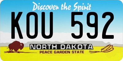 ND license plate KOU592