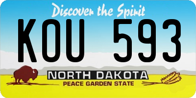 ND license plate KOU593