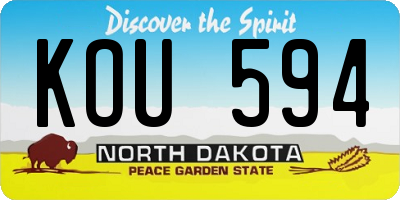 ND license plate KOU594