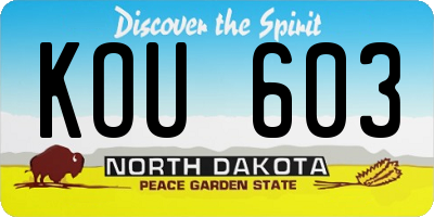 ND license plate KOU603