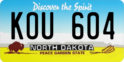ND license plate KOU604