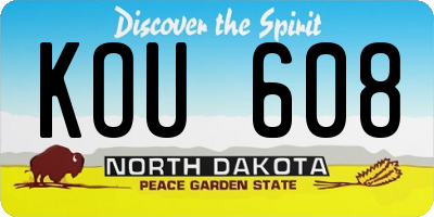 ND license plate KOU608