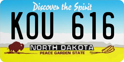 ND license plate KOU616