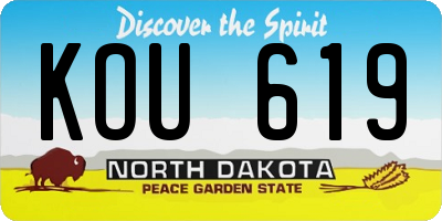 ND license plate KOU619