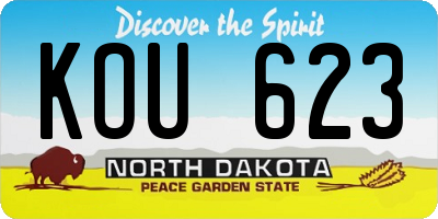 ND license plate KOU623