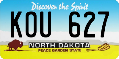 ND license plate KOU627