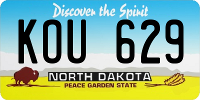 ND license plate KOU629