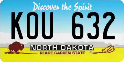 ND license plate KOU632