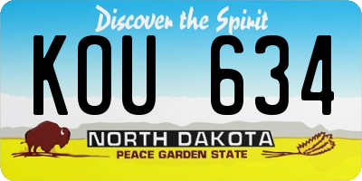 ND license plate KOU634