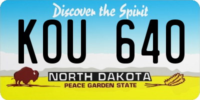 ND license plate KOU640