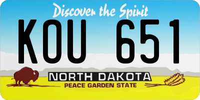 ND license plate KOU651