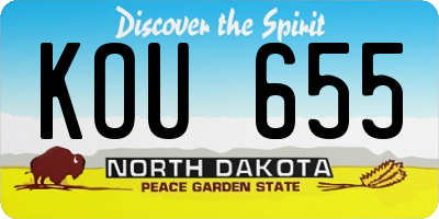 ND license plate KOU655