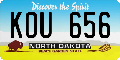 ND license plate KOU656