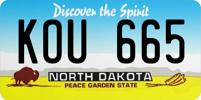 ND license plate KOU665