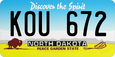 ND license plate KOU672