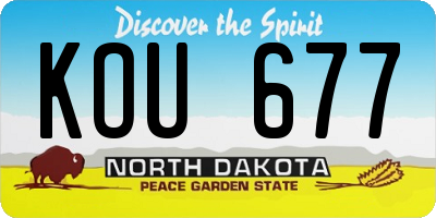 ND license plate KOU677