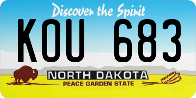 ND license plate KOU683