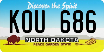 ND license plate KOU686