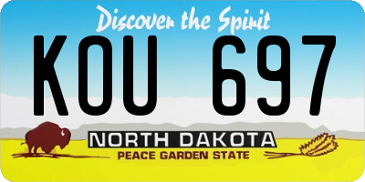 ND license plate KOU697