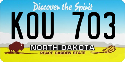 ND license plate KOU703
