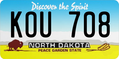 ND license plate KOU708