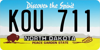 ND license plate KOU711