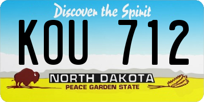 ND license plate KOU712