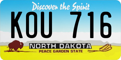 ND license plate KOU716