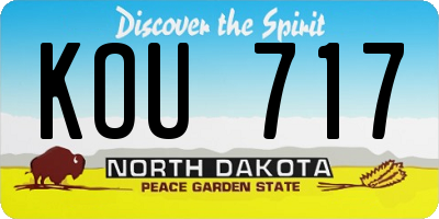 ND license plate KOU717