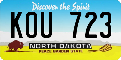 ND license plate KOU723