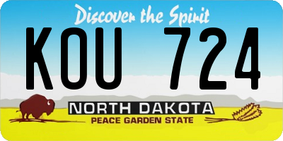 ND license plate KOU724