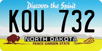 ND license plate KOU732