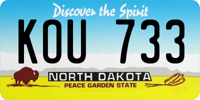 ND license plate KOU733