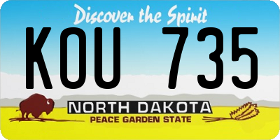 ND license plate KOU735