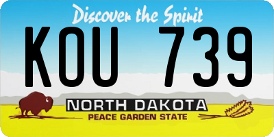 ND license plate KOU739
