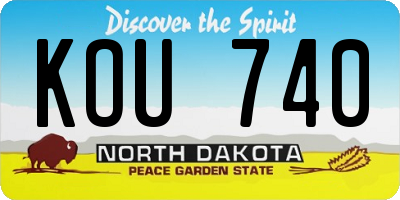 ND license plate KOU740