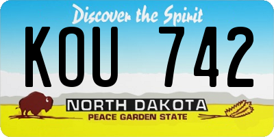 ND license plate KOU742
